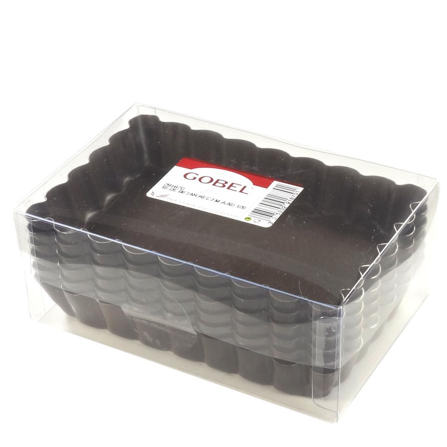 Boite de 6 tartelettes rectangulaire a/a 12 cm - gobel