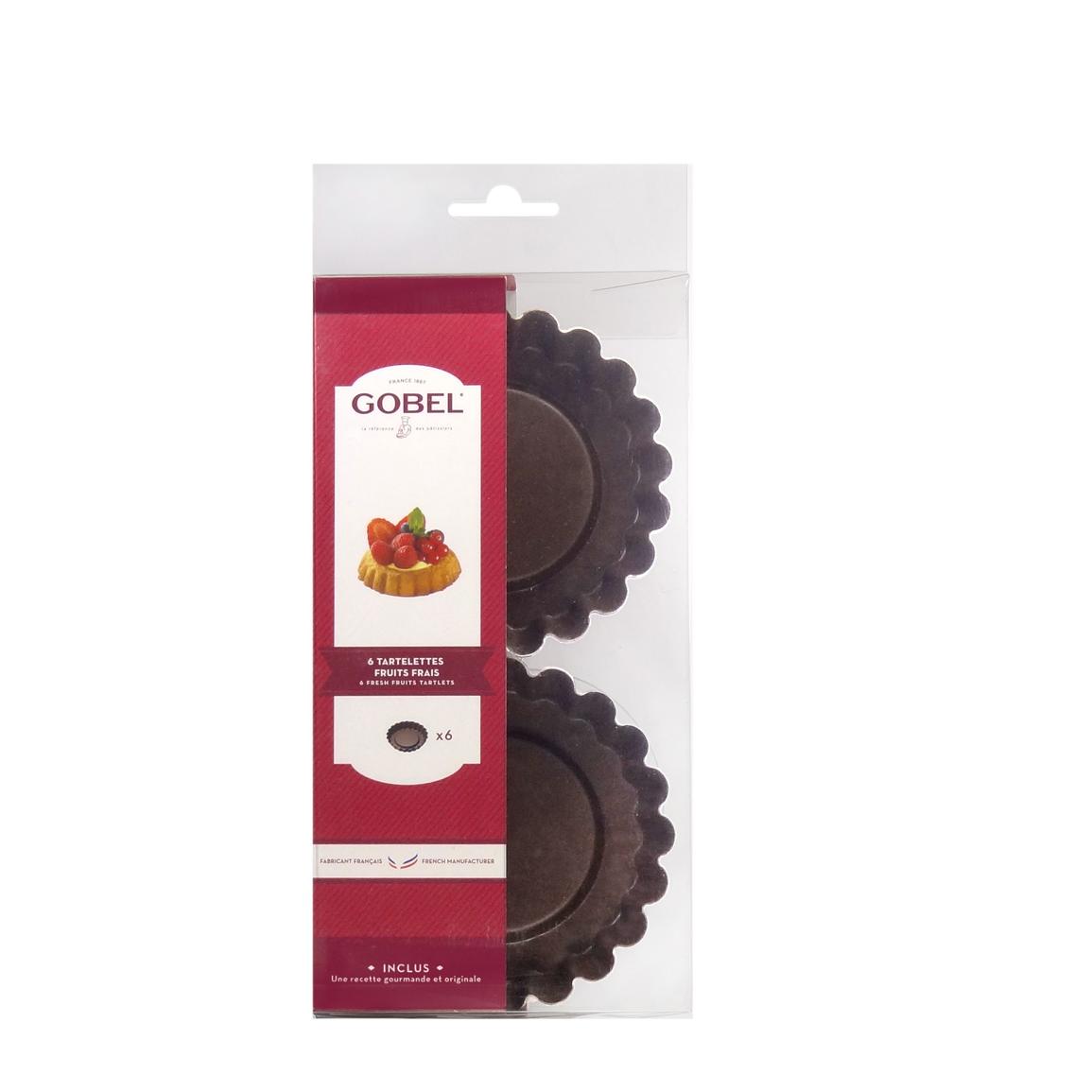 Lot de 6 tartelettes aux fruits anti-adherent 10 cm - ustensiles a patisserie - gobel