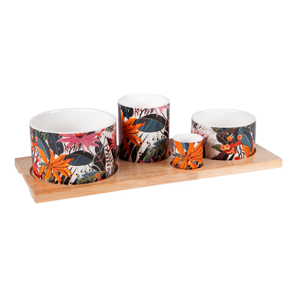 Service apéritif taiana 4 pièces l34,5 cm - table et passion