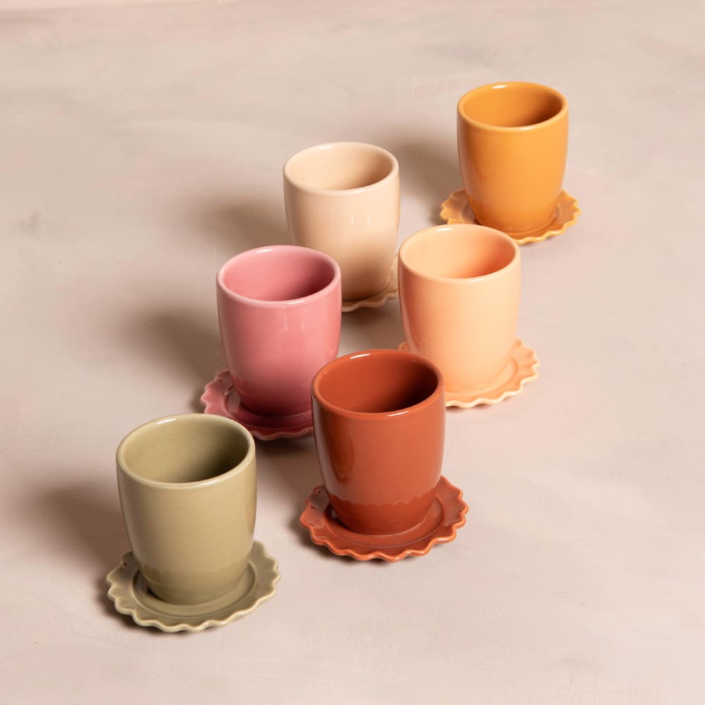 Coffret de 6 tasses et sous tasses agra - table et passion 