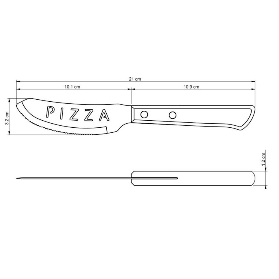 Couteau à pizza, inox et technobois - tramontina