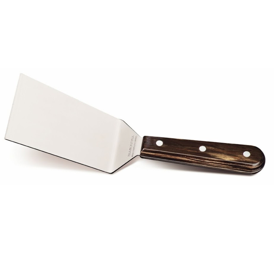 Spatule à plancha coudée technobois 27cm . inox et technobois - tramontina