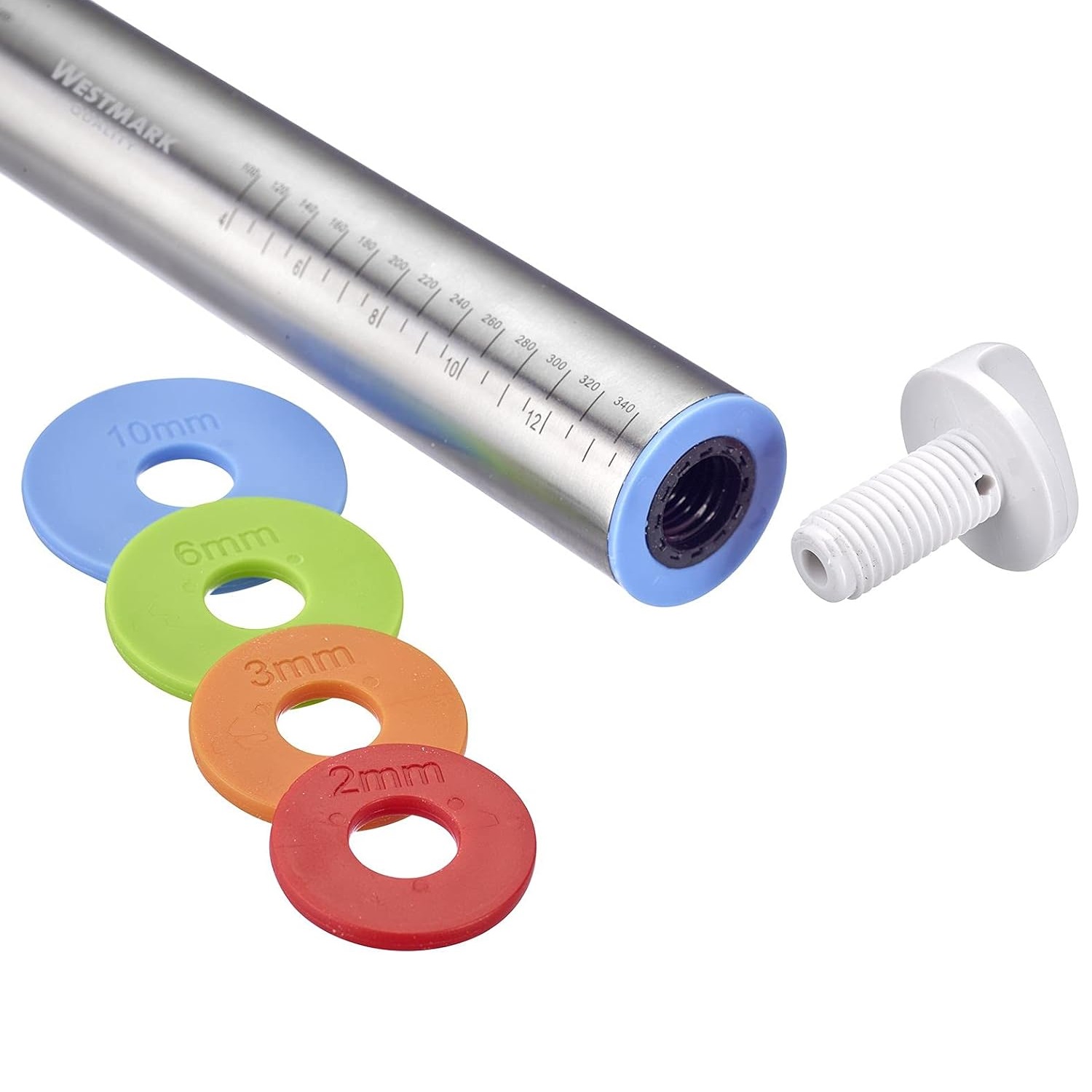 Rouleau à pâtisserie, avec 4 bagues d‘épaisseurs - westmark