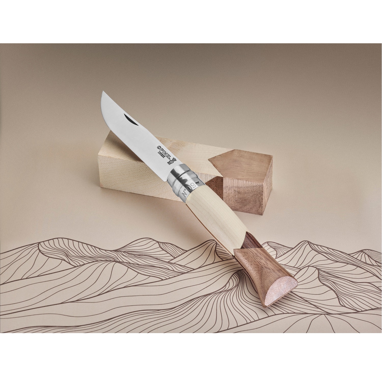 Cîmes - couteau de poche pliable n°9 - opinel 