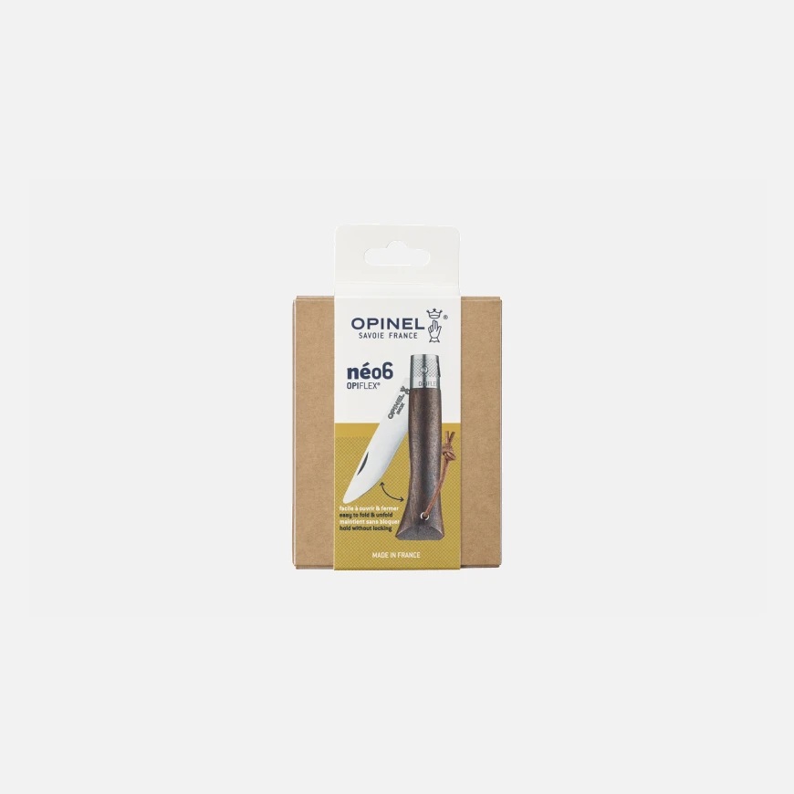 Couteau de poche pliable à bout rond opiflex neo6 noyer noir - opinel 