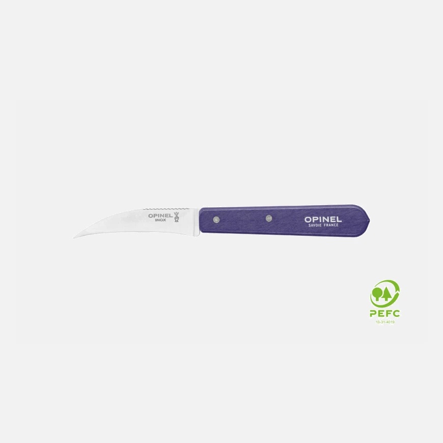 Couteau à légumes - bec d'oiseau pour tourner et éplucher manche en bois violet n°114 - opinel 