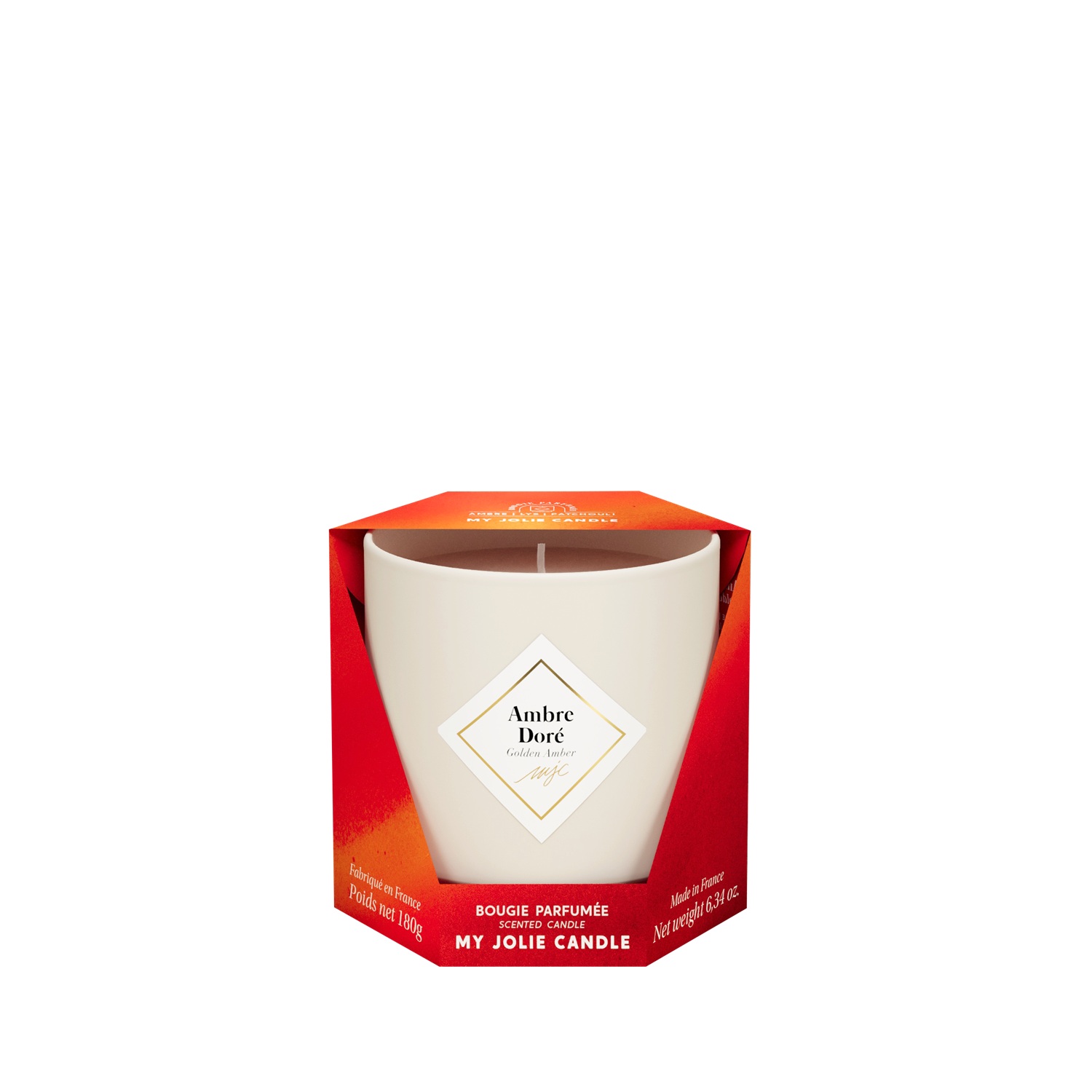 Bougie parfumée ambre doré classique 180g 36h - my jolie candle