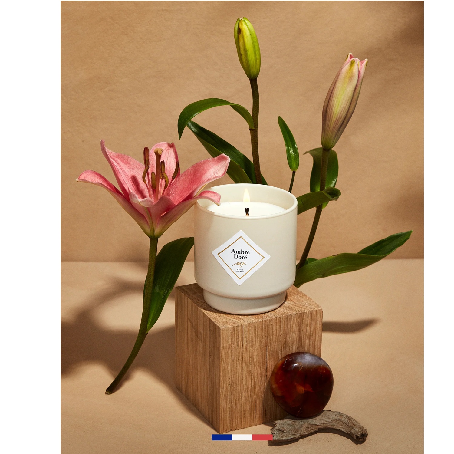 Bougie parfumée ambre doré classique 180g 36h - my jolie candle