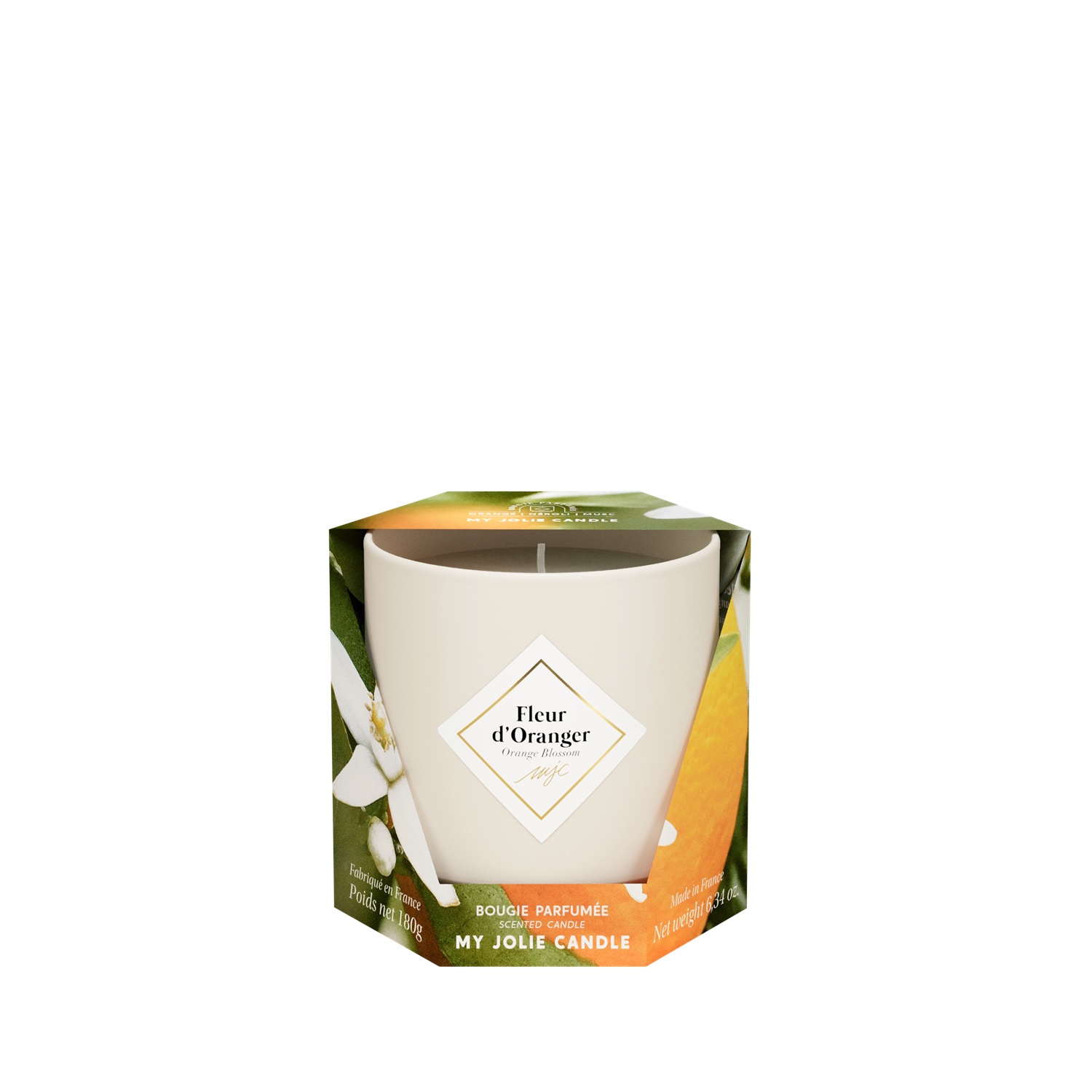 Bougie parfumée fleur d'oranger classique 180g 36h - my jolie candle