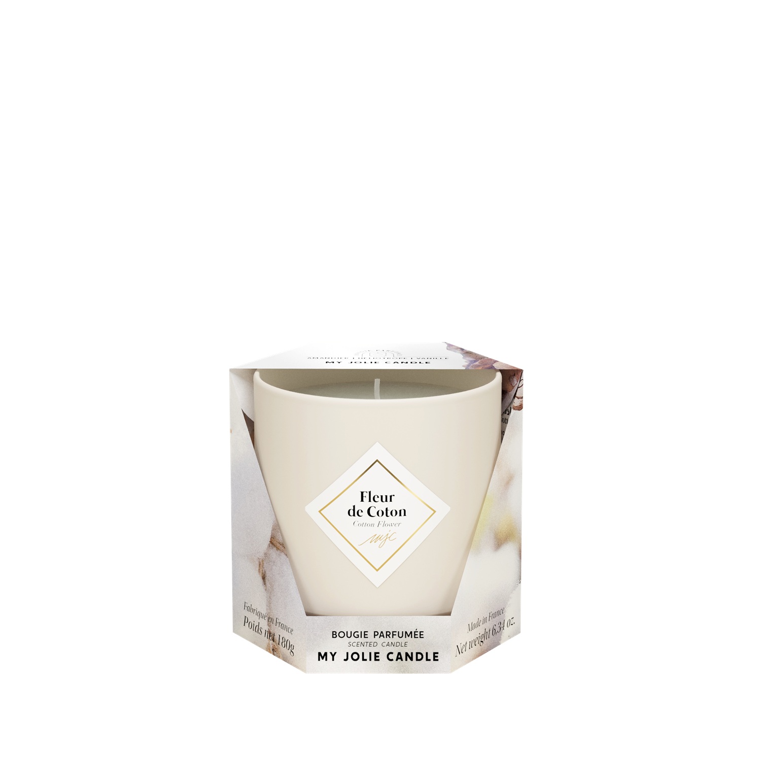 Bougie parfumée fleur de coton classique 180g 36h - my jolie candle