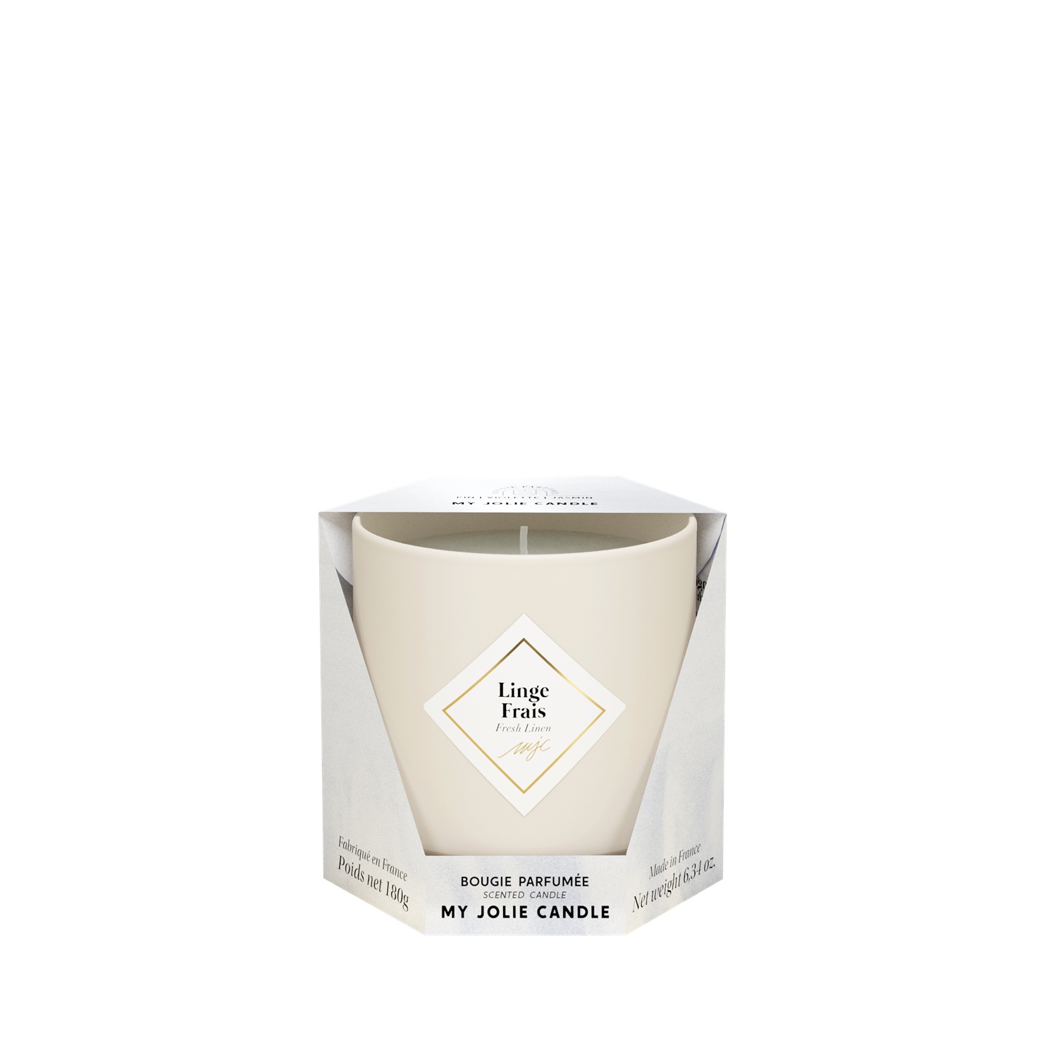 Linge frais bougie parfumée classique 180g 36h - my jolie candle