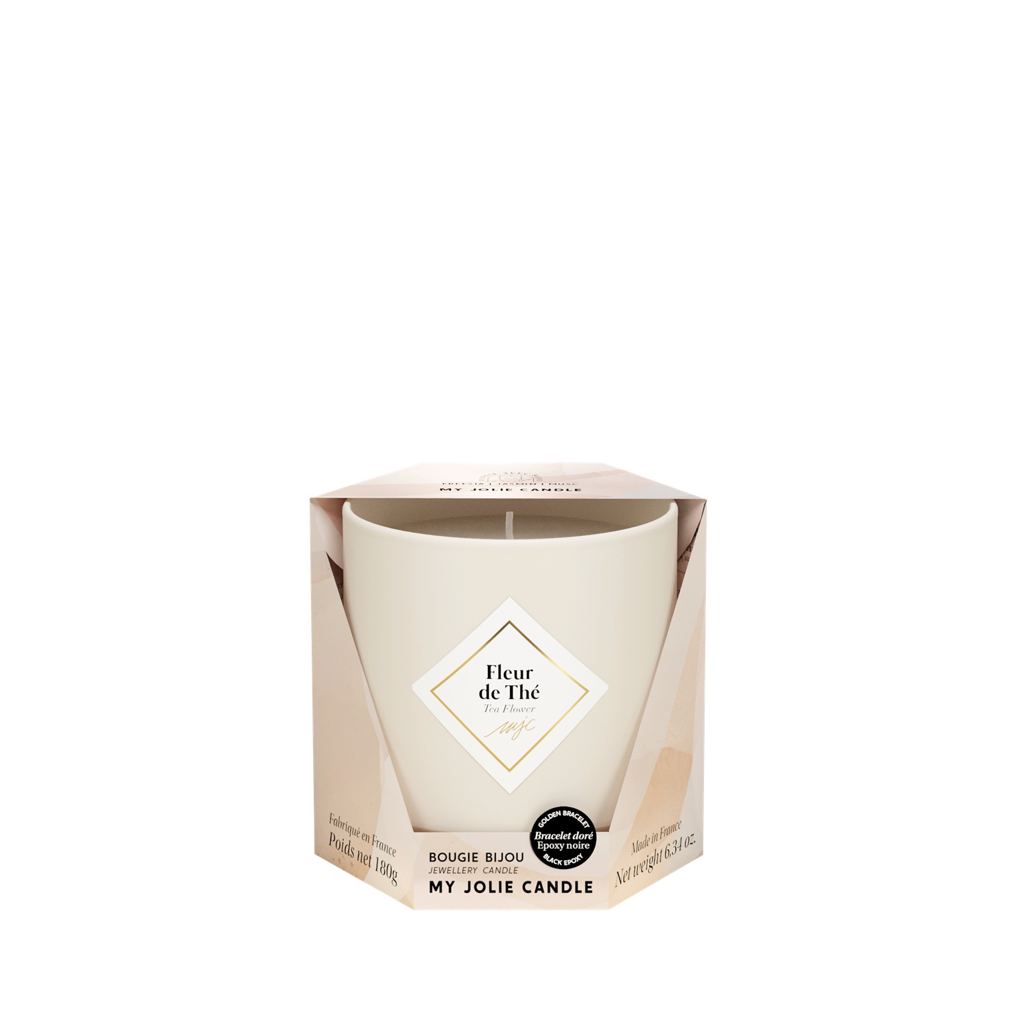 Fleur de thé bracelet or et noir les essentielles 36h - my jolie candle