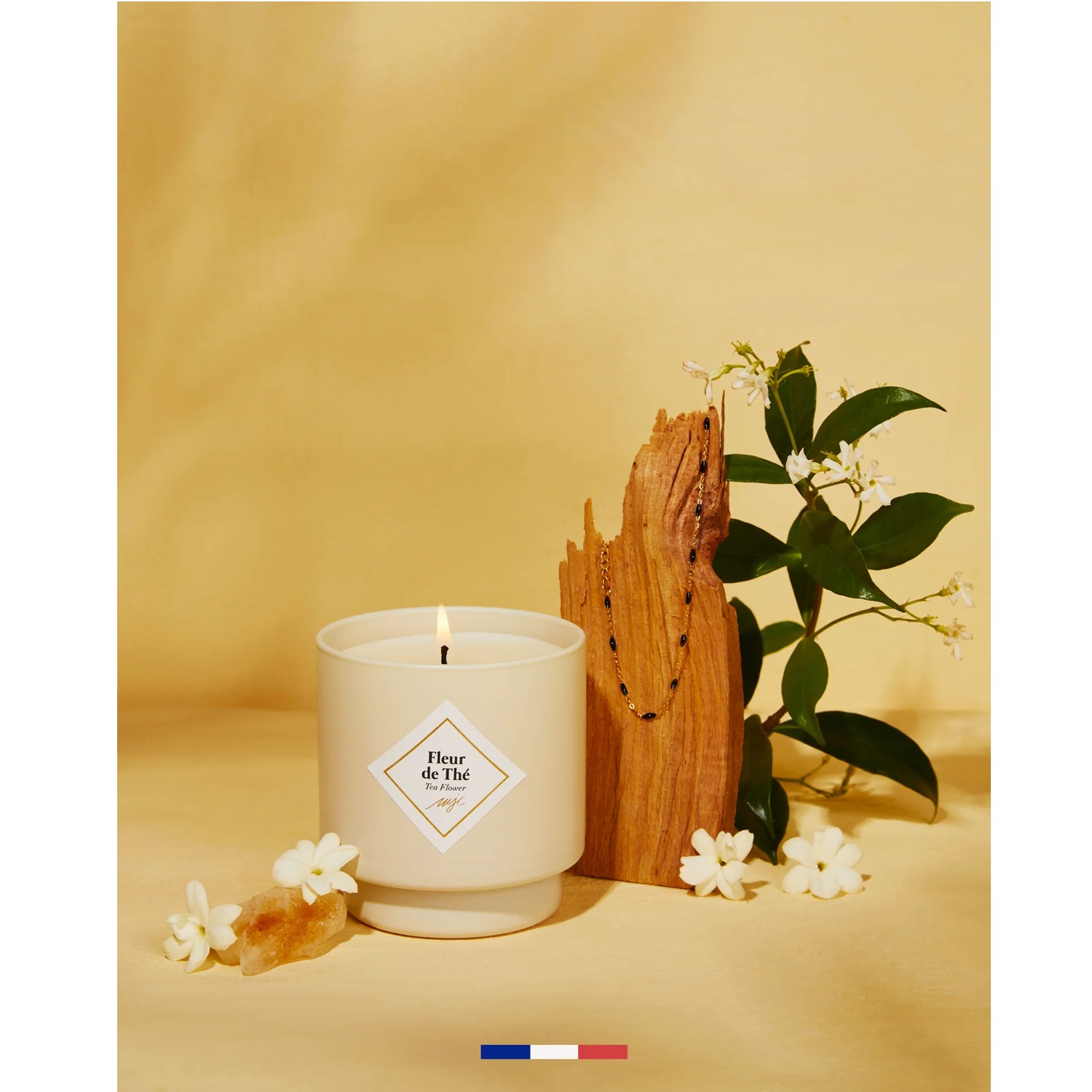 Fleur de thé bracelet or et noir les essentielles 36h - my jolie candle