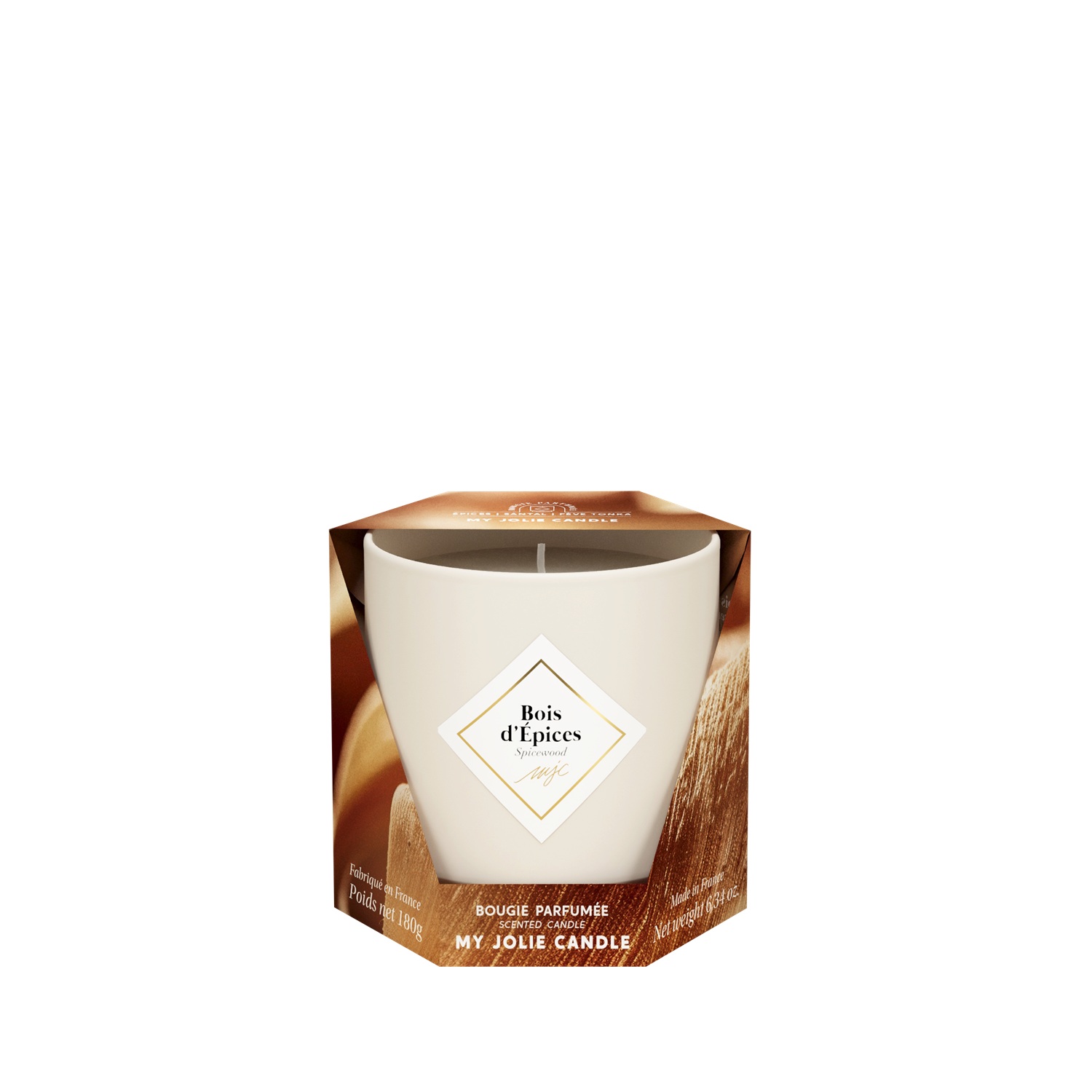 Bougie parfumée bois d'épices classique 180g 36h - my jolie candle