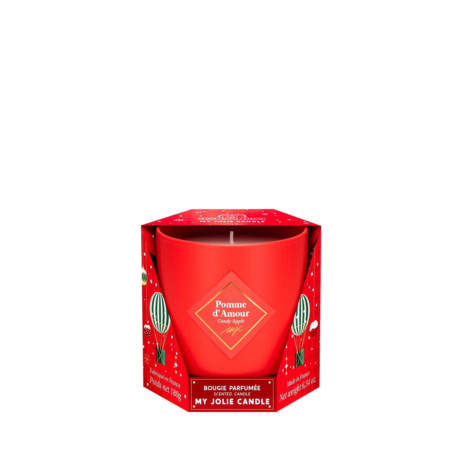 Bougie parfumée pomme d'amour 180g 36h - my jolie candle