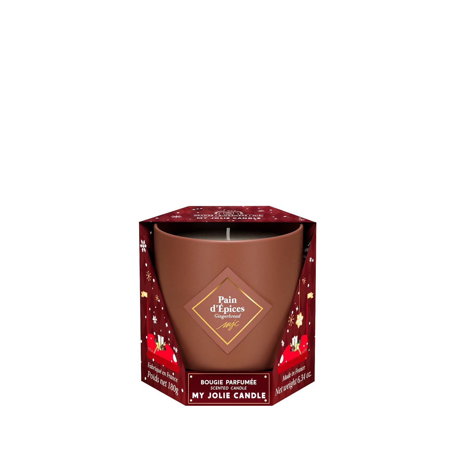 Bougie parfumée pain d"épices 180g 36h - my jolie candle