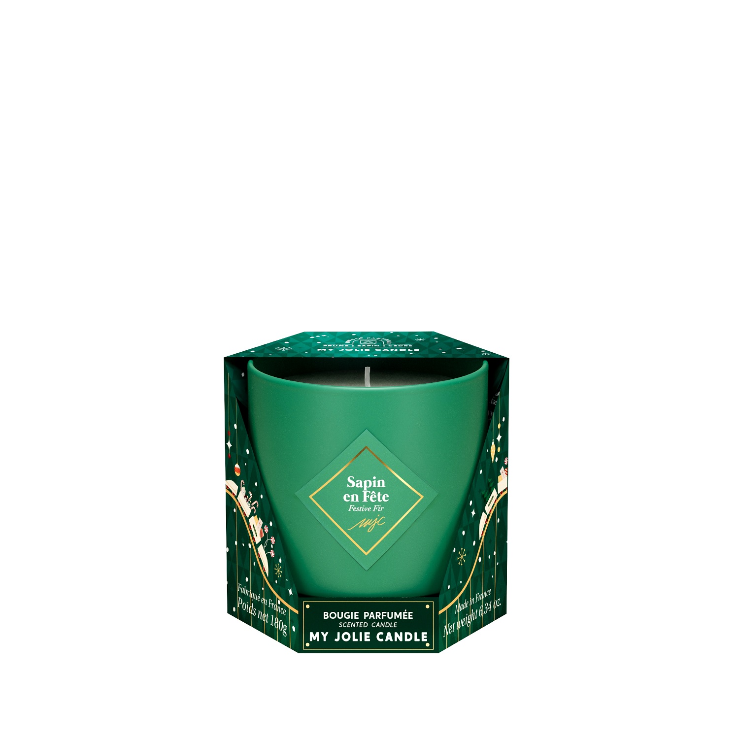 Bougie parfumée sapin en fête 180g 36h - my jolie candle