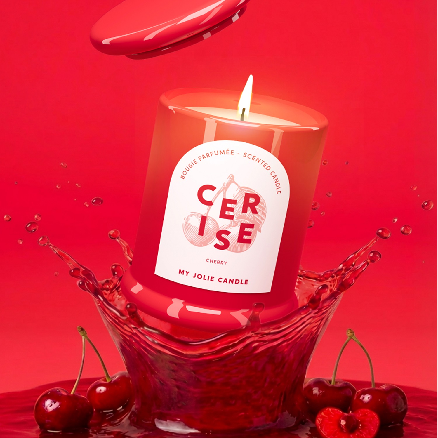 Bougie parfumée trendy cerise 150g - my jolie candle