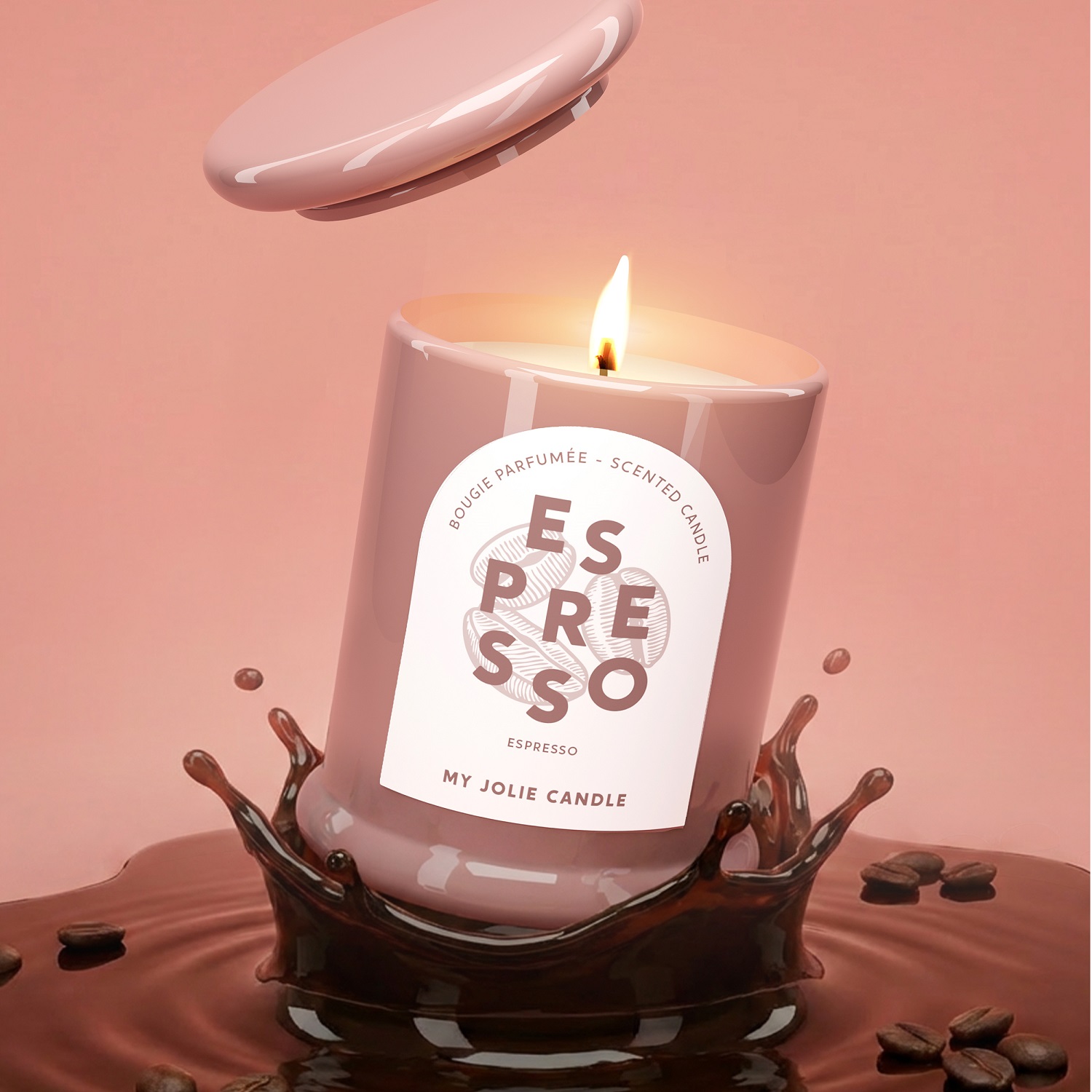 Bougie parfumée trendy espresso 150g - my jolie candle