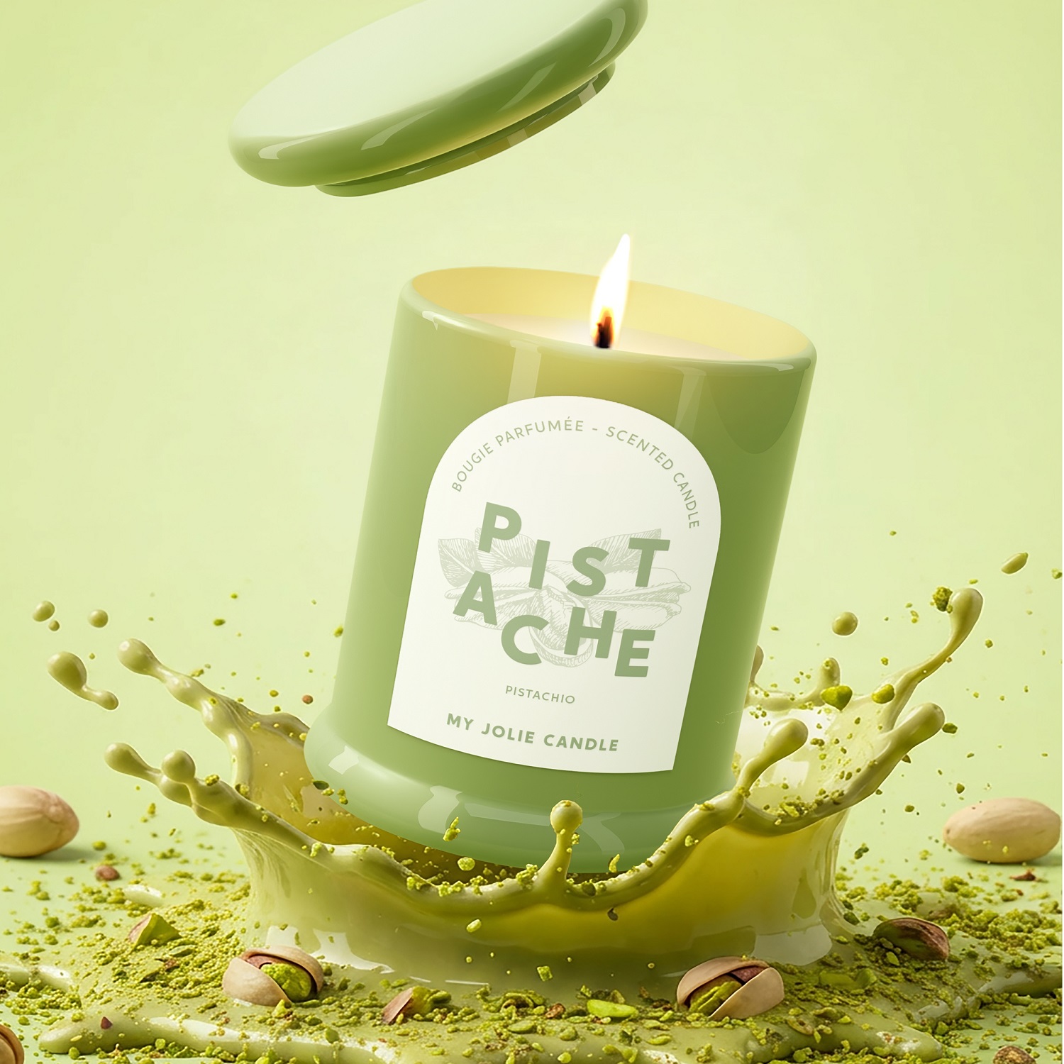 Bougie parfumée trendy pistache 150g - my jolie candle
