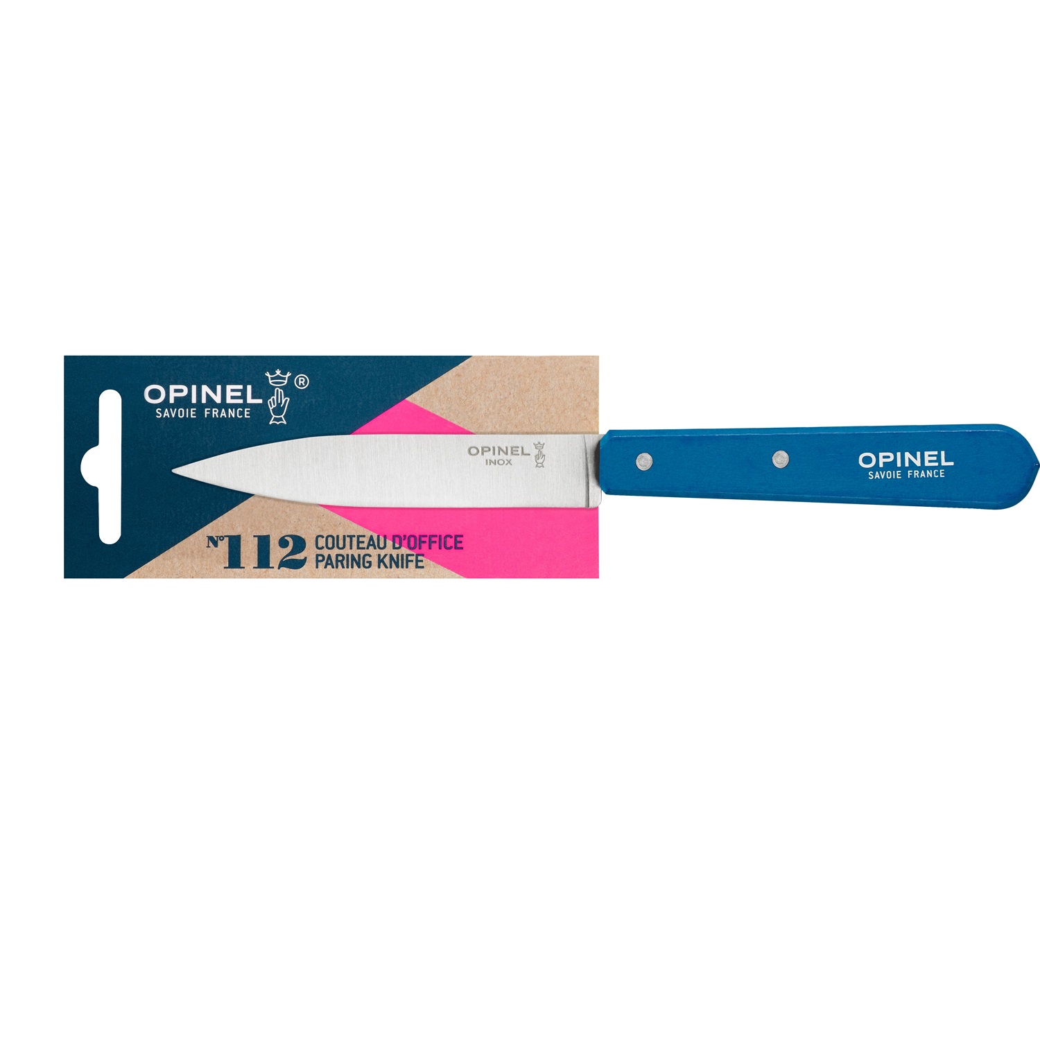 Couteau d'office 10 cm manche bois bleu n°112 - opinel 