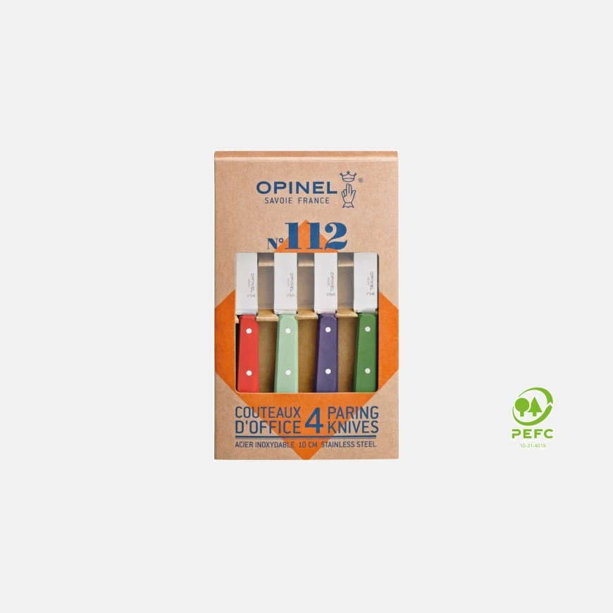 Coffret 4 couteaux d'office coloris paysage n112 - opinel 