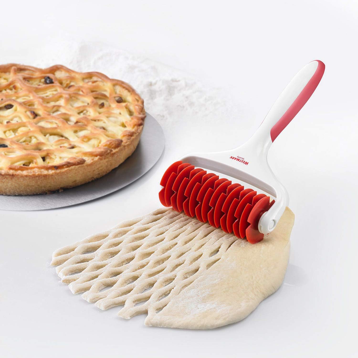 Rouleau à croisillons losange pour découper la pâte en décoration de tarte - westmark 
