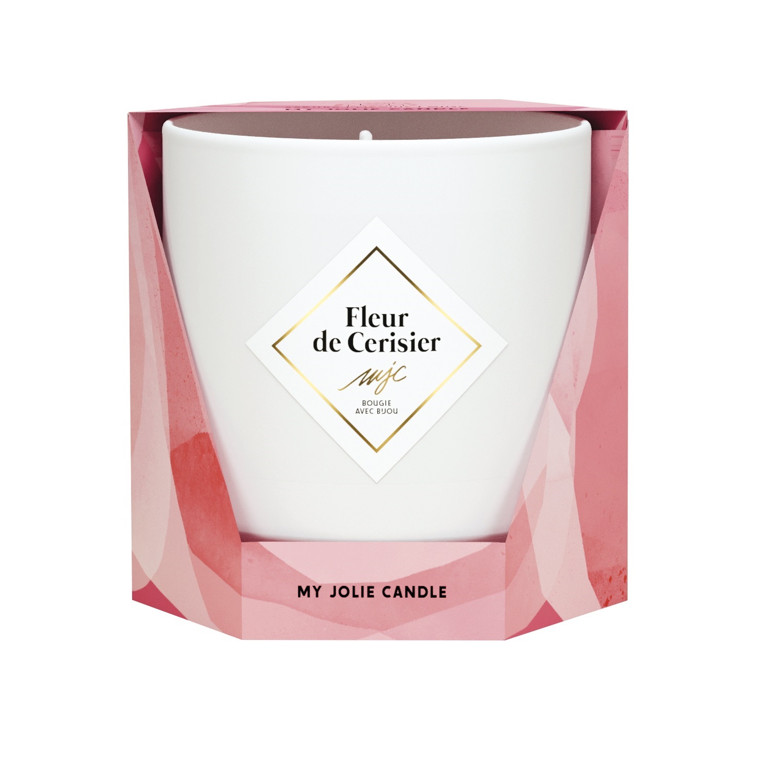Bougie parfumée fleur de cerisier collier or et noir les essentielles 36h - my jolie candle