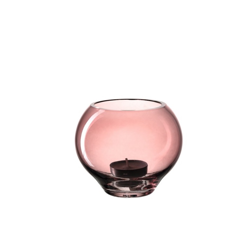 Milano bougeoir rose 9 cm - leonardo