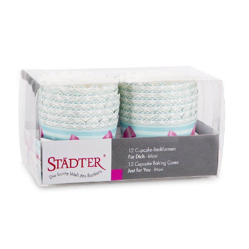 Lot de 12 caissettes cupcake cups en papier "pour toi"- stadter