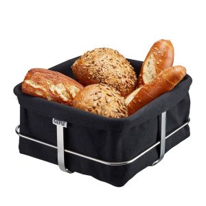 Brunch corbeille a pain carree tissus noire - gefu 