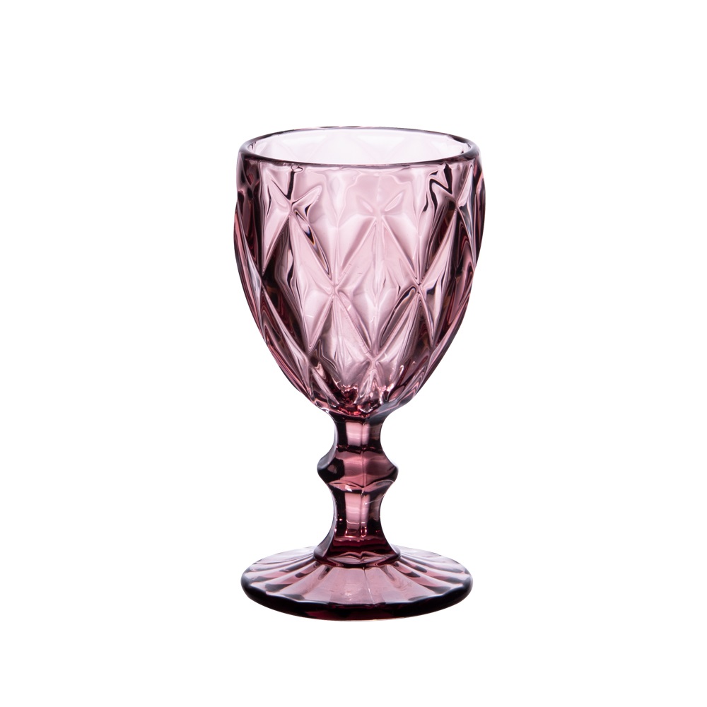 Lot de 6 verres à pied 25 cl diamond rose - table et passion