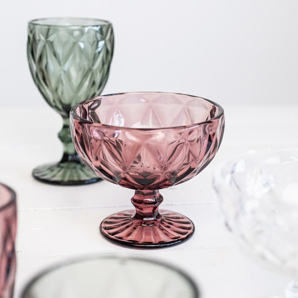 Lot de 6 coupes à glace 35 ml diamond rose - table et passion