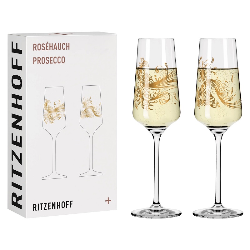 Lot de 2 verres a prosecco touche rose koi et paon si scott 01 2021- ritzenhoff