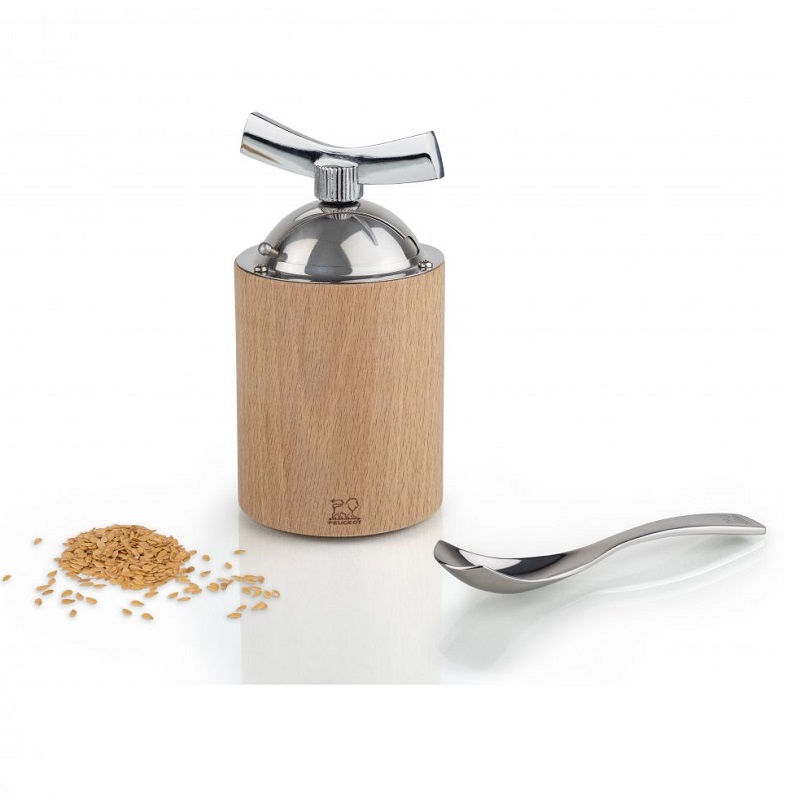Isen moulin manuel a graines de lin en bois naturel 13 cm - peugeot saveurs 
