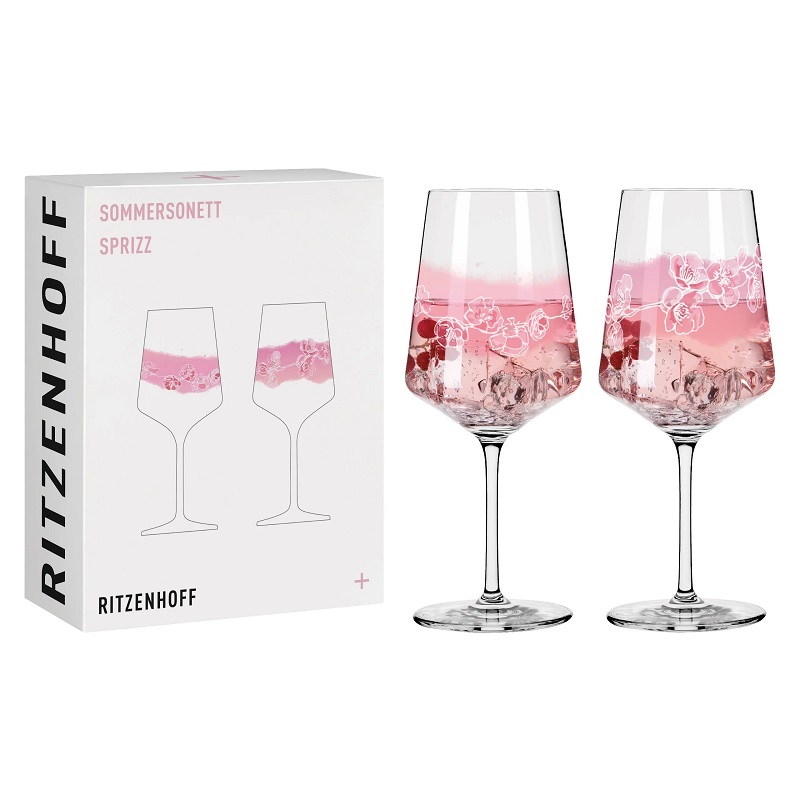 Lot de 2 verres à apéritif sommer sonnet fleurs de cerisiers et d'amandiers romi bohnenberg 2020 - ritzenhoff