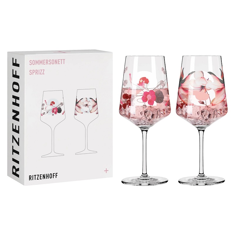Lot de 2 verres à apéritif sommer sonnet fleurs et chiffres xavier esclusa trias 2021 - ritzenhoff