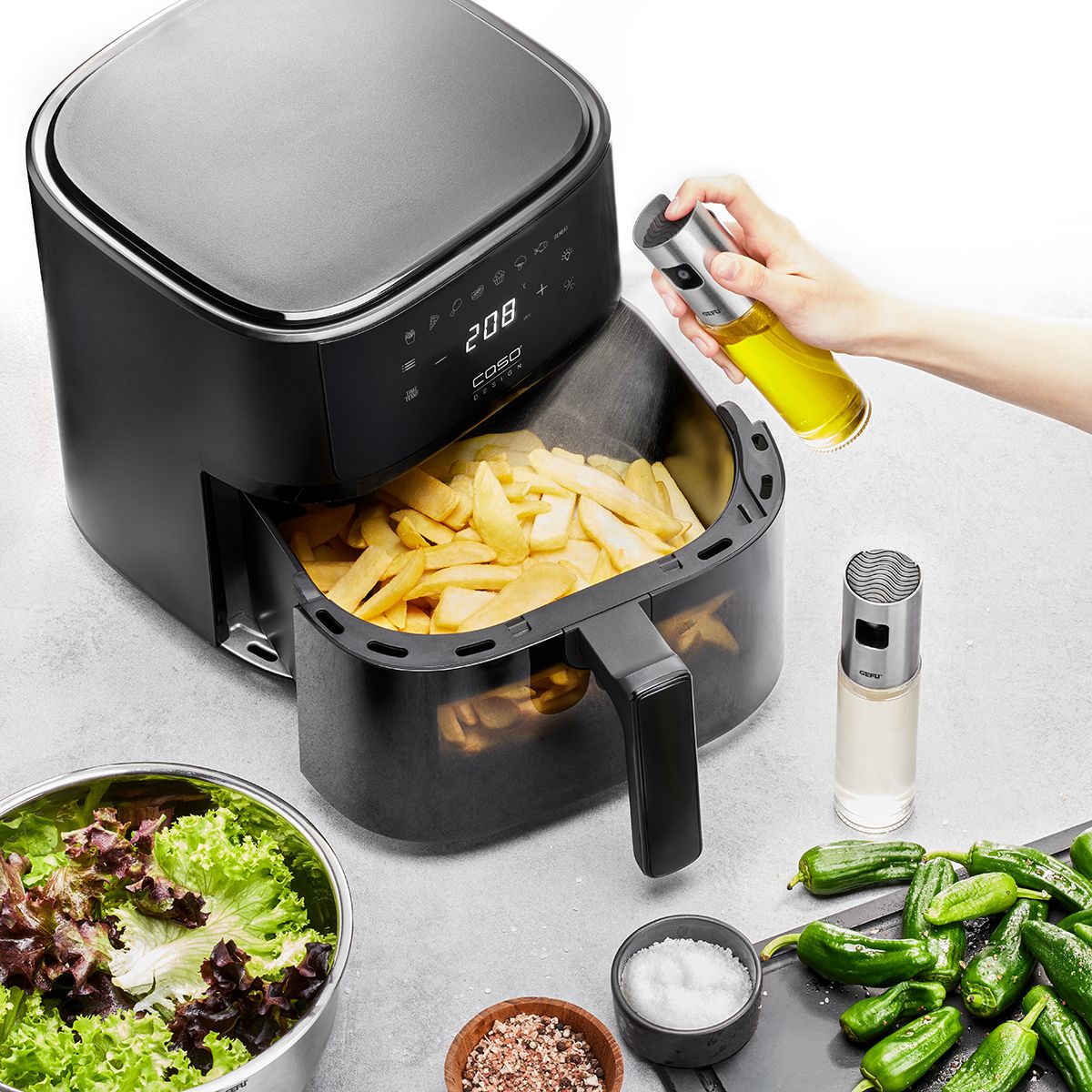 Spray pulvérisateur de vinaigre et d'huile neva 1 pièce en verre et acier - gefu