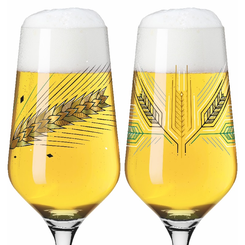 Lot de 2 verres a biere brauzeit motif orge preis andreas 2022 - ritzenhoff