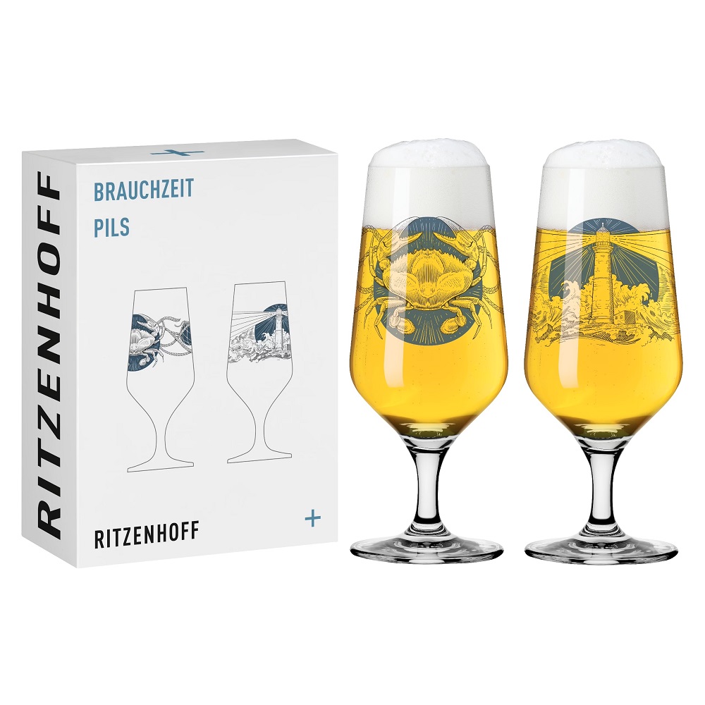 Lot de 2 verres a biere brauzeit philippe harris 2023 - ritzenhoff