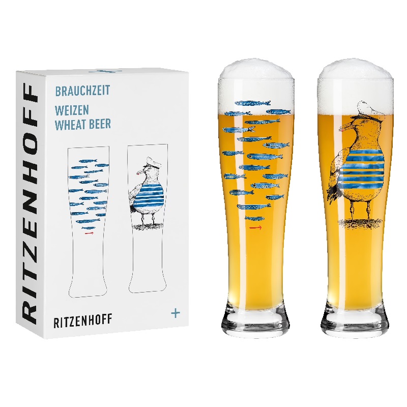 Lot de 2 verres a biere blanche daniela garreton 2022 - ritzenhoff