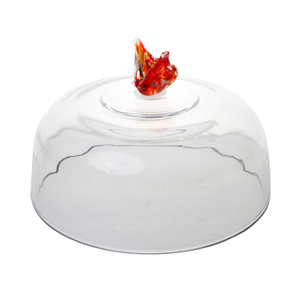 Présentoir à gateau, cloche sur pied papillon en verre 30 cm - table et passion