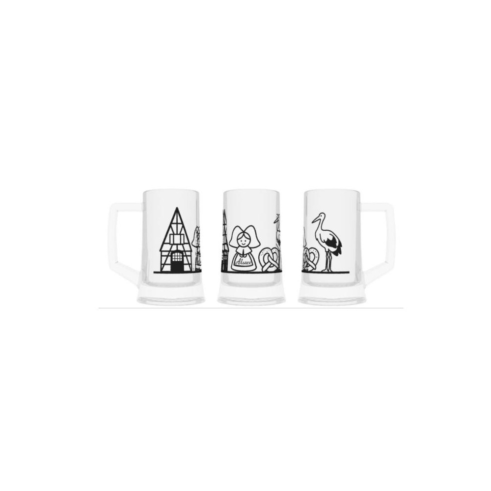 Lot de 6 chopes à bière skyline alsace 20 cl - boeckling
