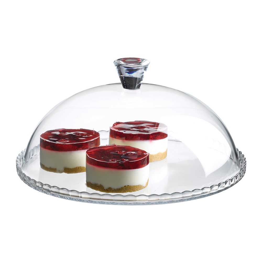 Plat à tarte avec cloche 32 cm en verre - table et passion