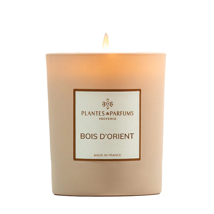 Bougie parfumée à la cire végétale 180g bois d'orient - plantes et parfums de provence