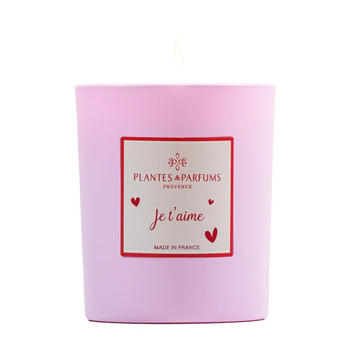 Bougie parfumée à la cire végétale 180g "je t'aime" - plantes et parfums de provence