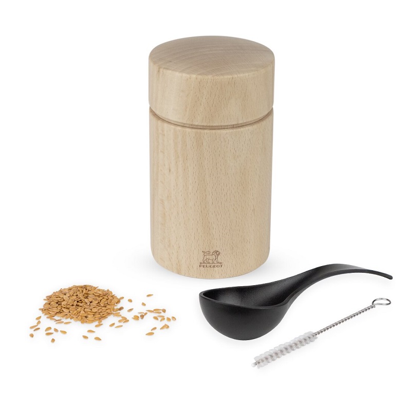 Naka moulin manuel a graines de lin en bois naturel 11 cm - peugeot saveurs 