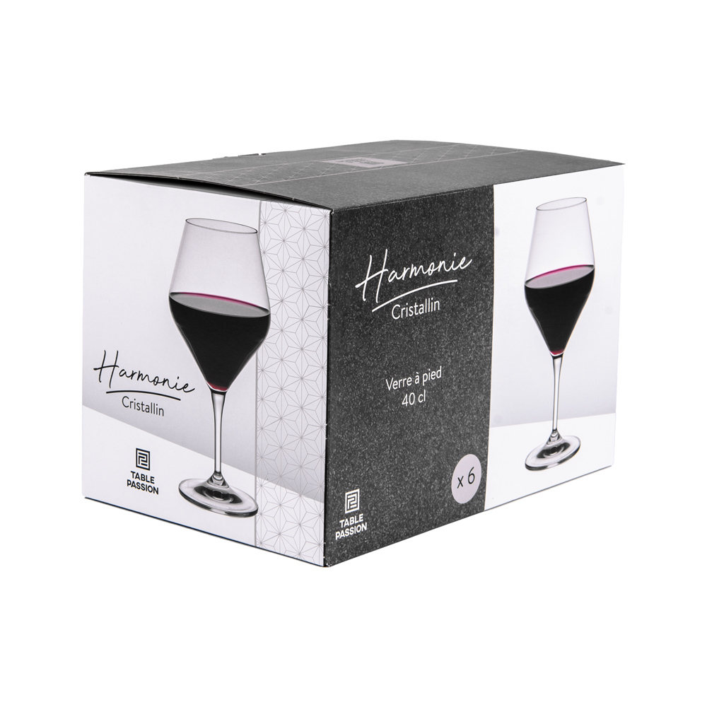 Lot de 6 verres à vin harmonie 40 cl - table et passion