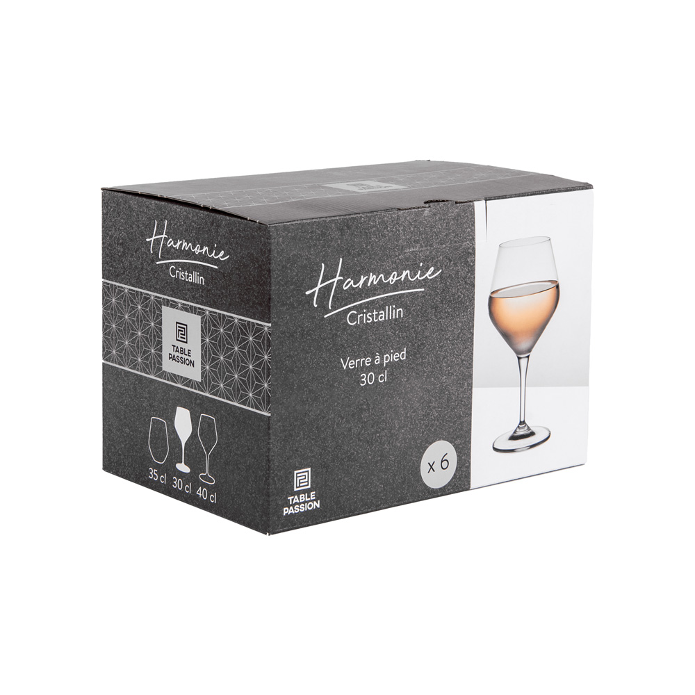 Lot de 6 verres vin harmonie 30 cl - table et passion