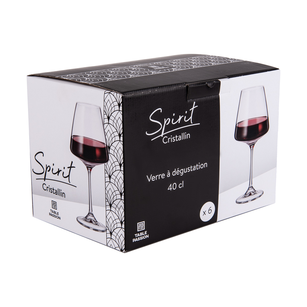 Lot de 6 verres à vin spirit 40 cl - table et passion